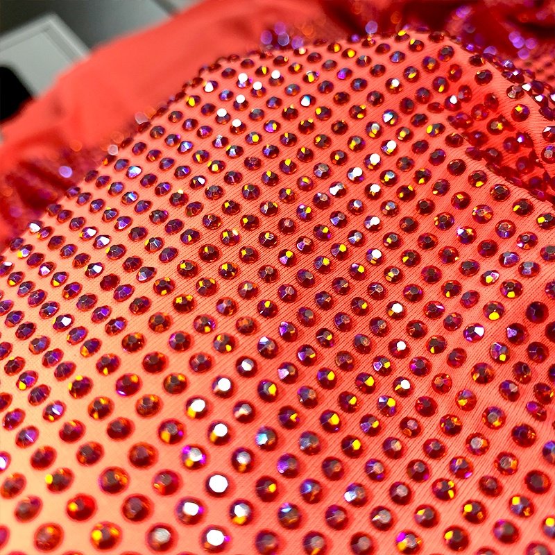 FB001 Wholesale luxury Custom rhinestone fabric crystal hotfix crystal fabric for shining dress