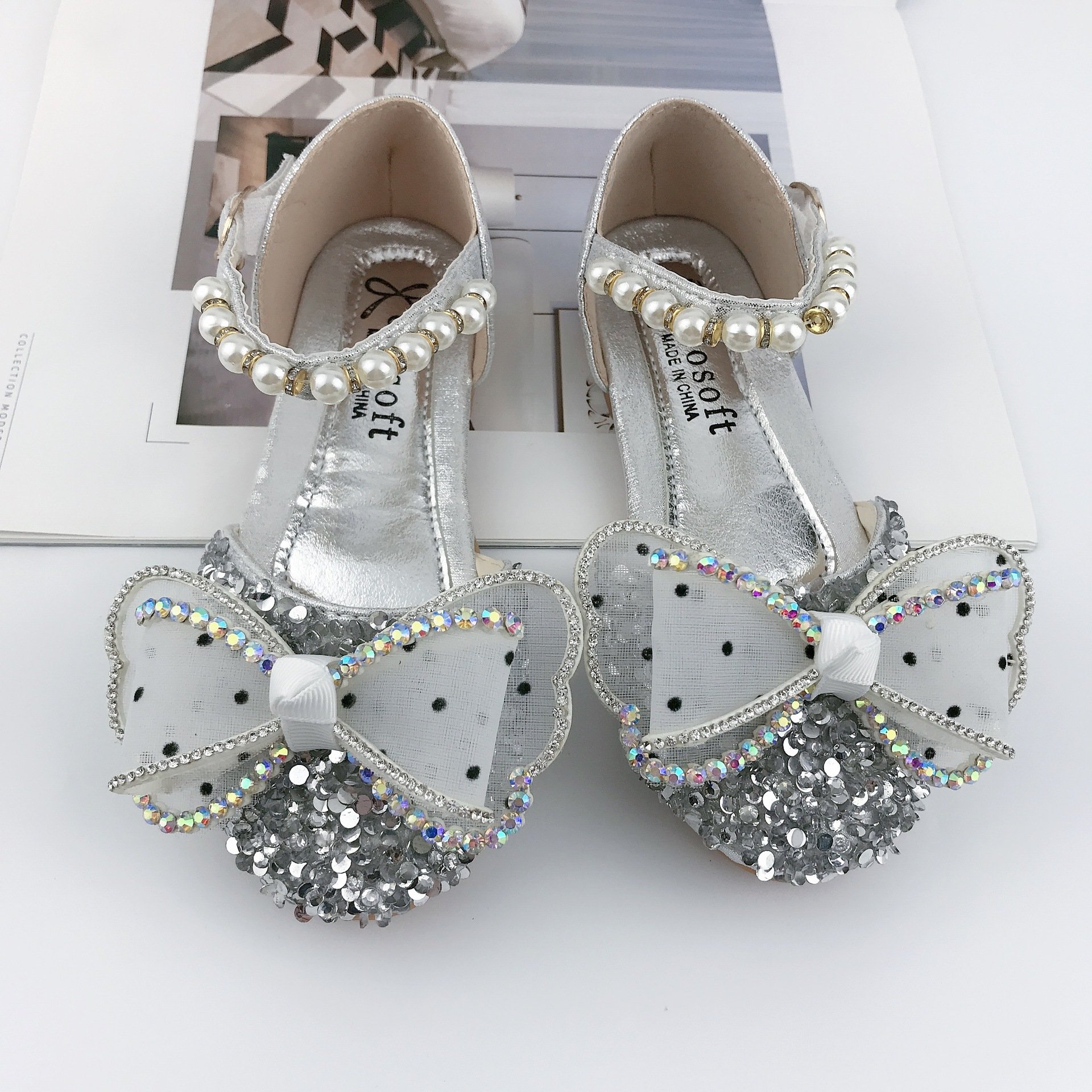 Handmade cute bow bling diamond patches designer DIY crystal patch sew on rhinestone patches for shoes