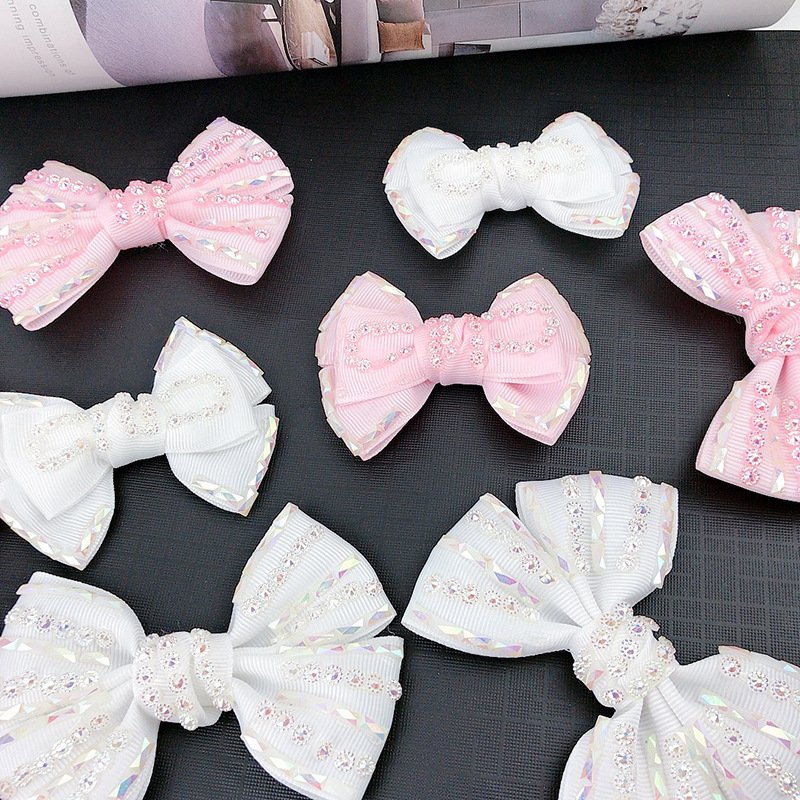 Handmade cute bow bling diamond patches designer DIY crystal patch sew on rhinestone patches for shoes