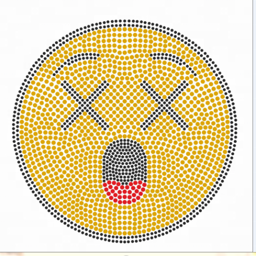 Fashionable Rhinestones smile China high quality heat transfer for clothing
