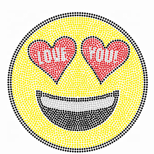 Fashionable Rhinestones smile China high quality heat transfer for clothing