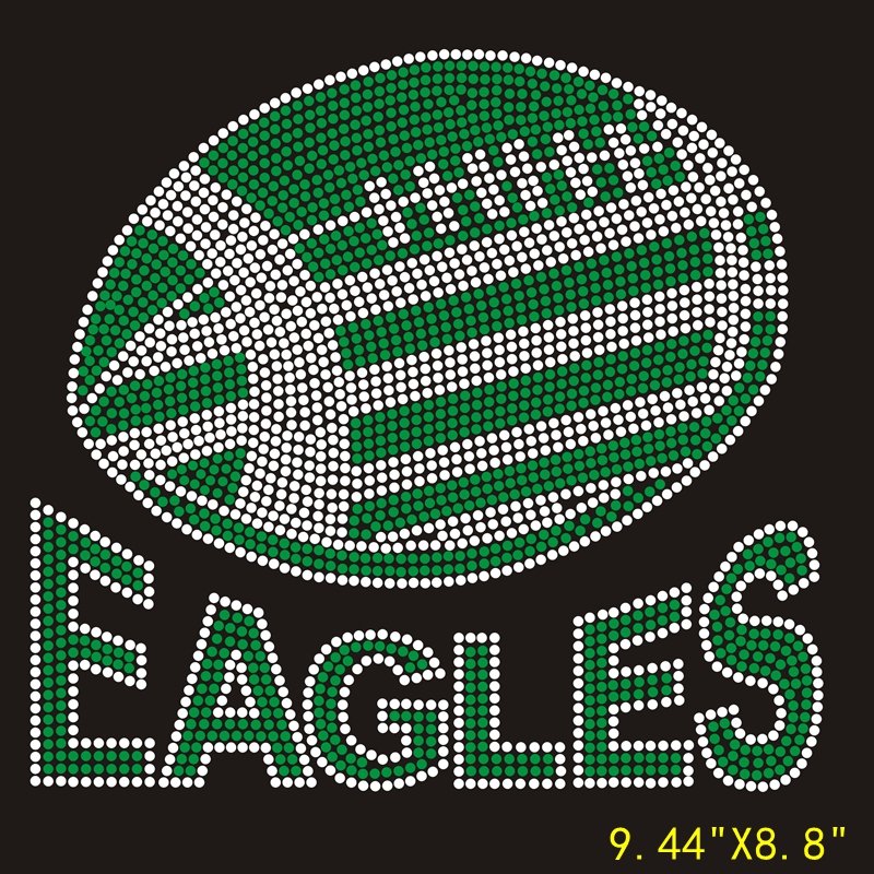 New Custom Rhinestone Transfer Eagle Design BlingNFL Iron On Hotfix Rhinestone Transfer Iron on Design Motif for Adults