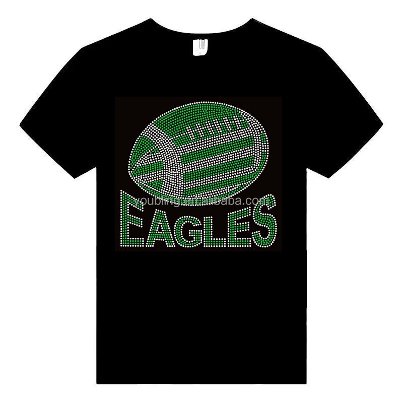 New Custom Rhinestone Transfer Eagle Design BlingNFL Iron On Hotfix Rhinestone Transfer Iron on Design Motif for Adults