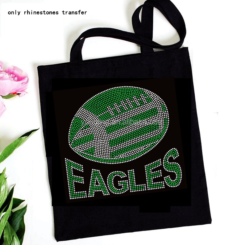New Custom Rhinestone Transfer Eagle Design BlingNFL Iron On Hotfix Rhinestone Transfer Iron on Design Motif for Adults