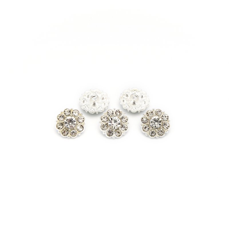 High Quality Rhinestone Metal Shank Button Zinc Alloy Botones for Sewing
