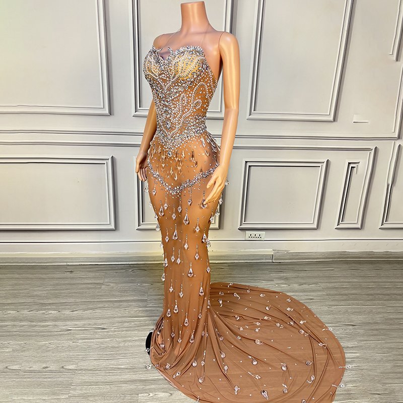 Novance Y4268 Luxury Evening Dress For Women 2024 Party Dresses Women Evening Elegance Ball Gown Crystal Rhinestone For Birthday