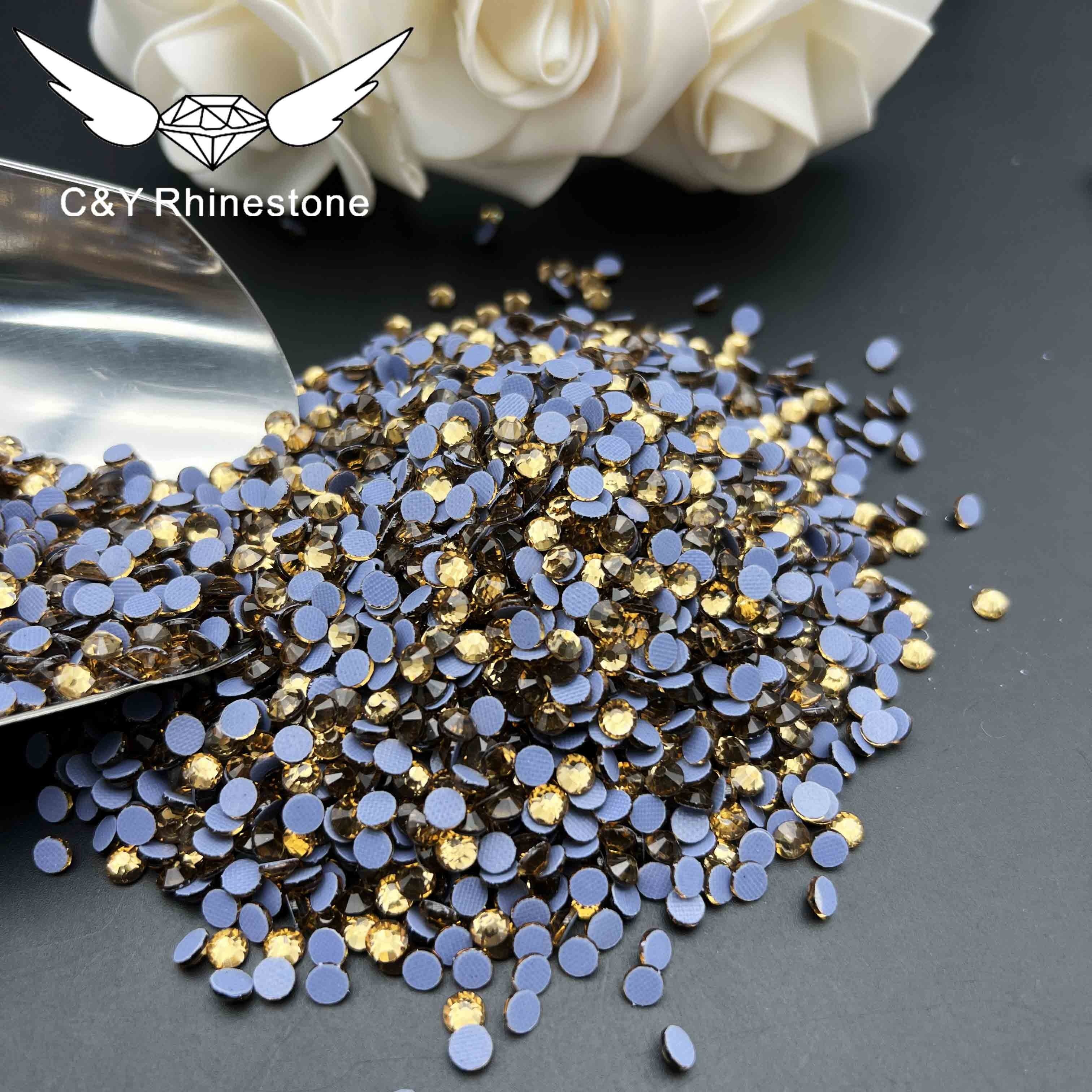 CY L.C.T Hight Quality Yellow Flat Irons Flatback 3D Crystal Bottoms Nails Transfer Rhinestones