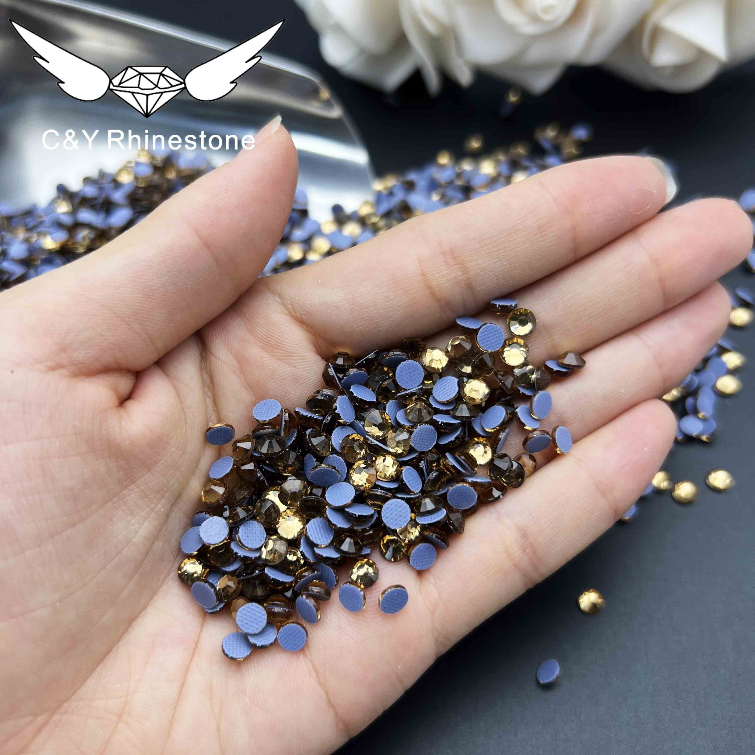 CY L.C.T Hight Quality Yellow Flat Irons Flatback 3D Crystal Bottoms Nails Transfer Rhinestones
