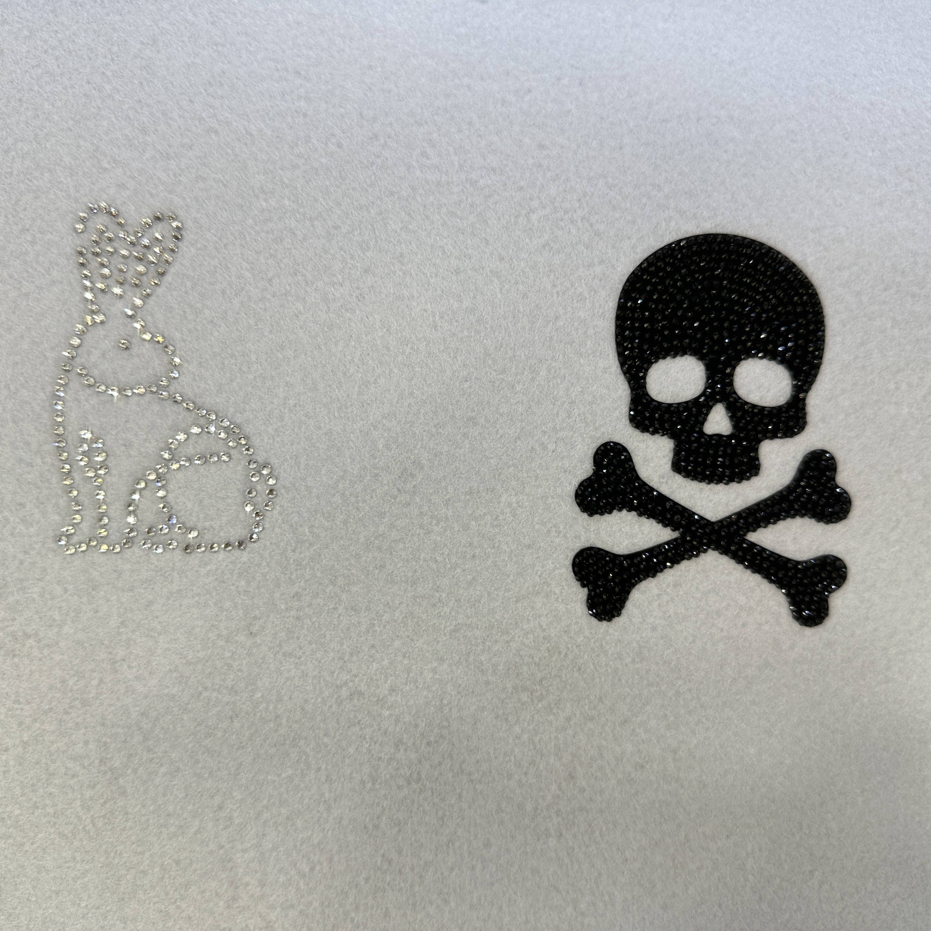 Iron On Label Custom Skull Brand Logo Bling Rhinestone Transfer For Hoodies Tank Tops Tshirts Hate
