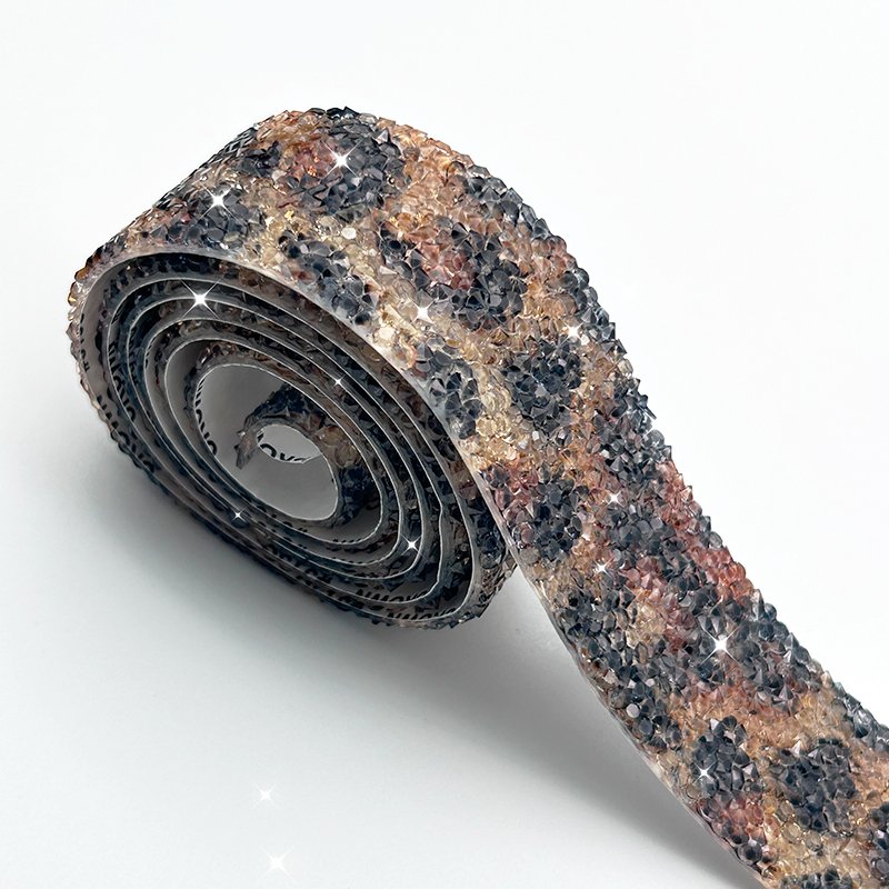 Bling Rhinestone Tape 1 yard Self adhesive crystal trim black hotfix rhinestone roll adhesive decoration strip