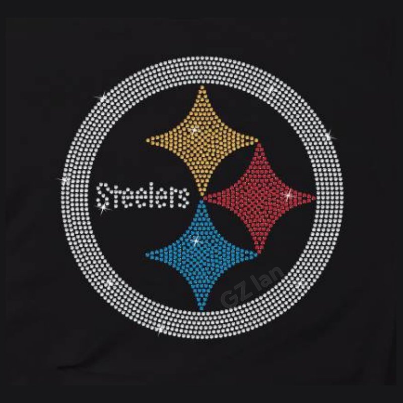Steelers Custom Rhinestone Transfers Hotfix Sport Team Football Motif Crystal Rhinestone Iron On Transfer