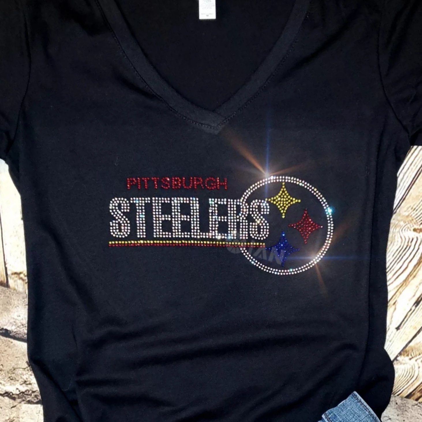 Steelers Custom Rhinestone Transfers Hotfix Sport Team Football Motif Crystal Rhinestone Iron On Transfer
