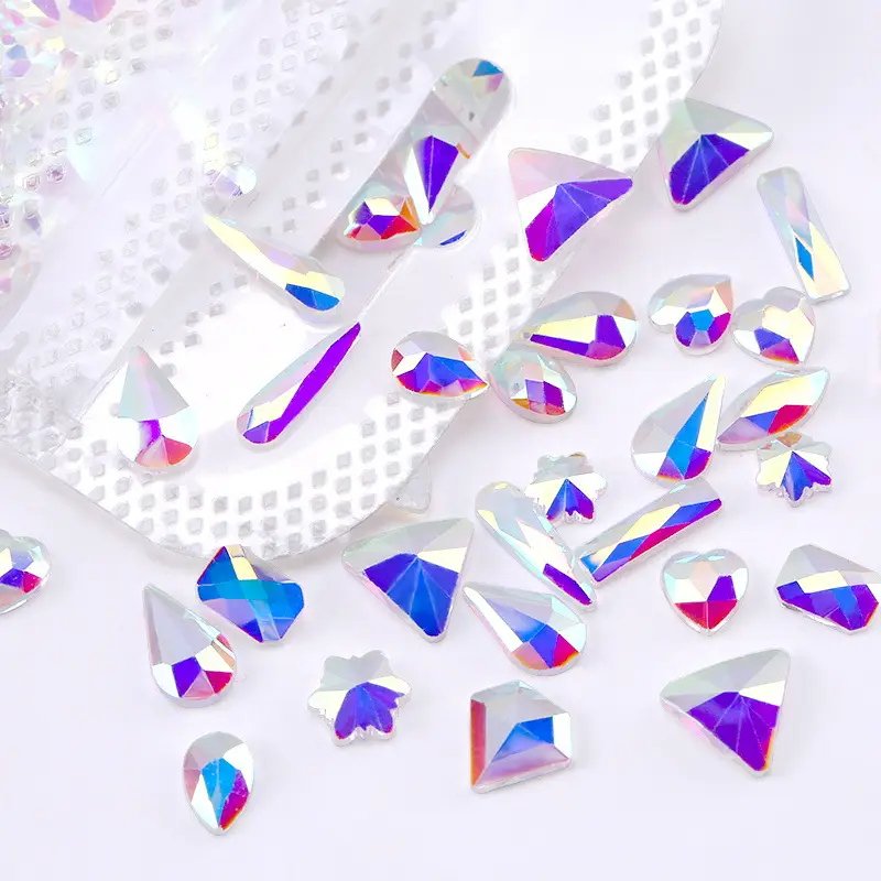 Multi Shapes Mix Color Glass Crystal Nail Rhinestone Swarovski Rhinestone Nails Wholesale For Diy Jewelry Nail Rhinestones