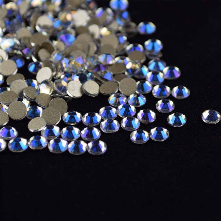 Wholesale high quality nail decoration glass rhinestone bulk flat back non hot fix