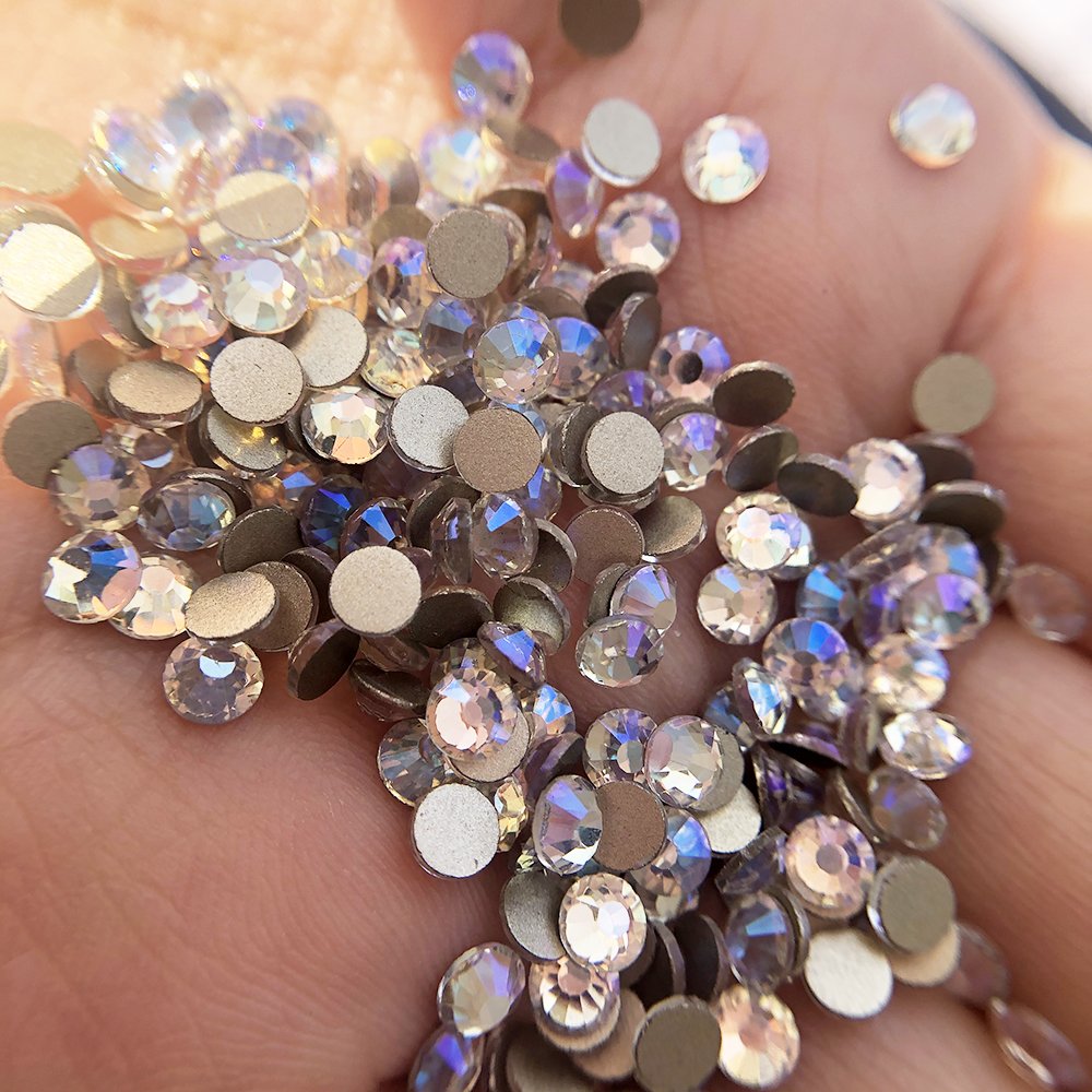 Wholesale high quality nail decoration glass rhinestone bulk flat back non hot fix