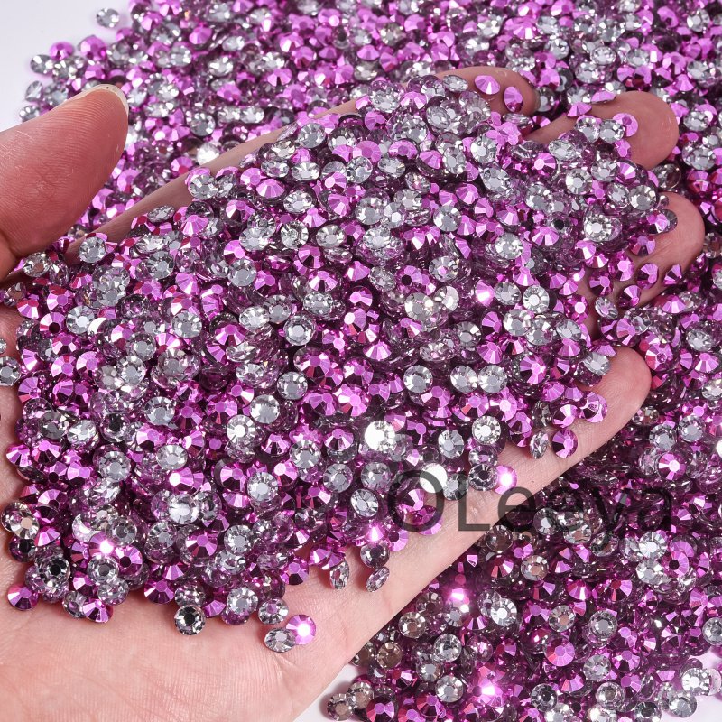 Oleeya Factory Wholesale Resin 3mm 4mm 5mm Resin Flatback Rhinestones Non Hotfix Rhinestone for tumblers resin crafts DIY