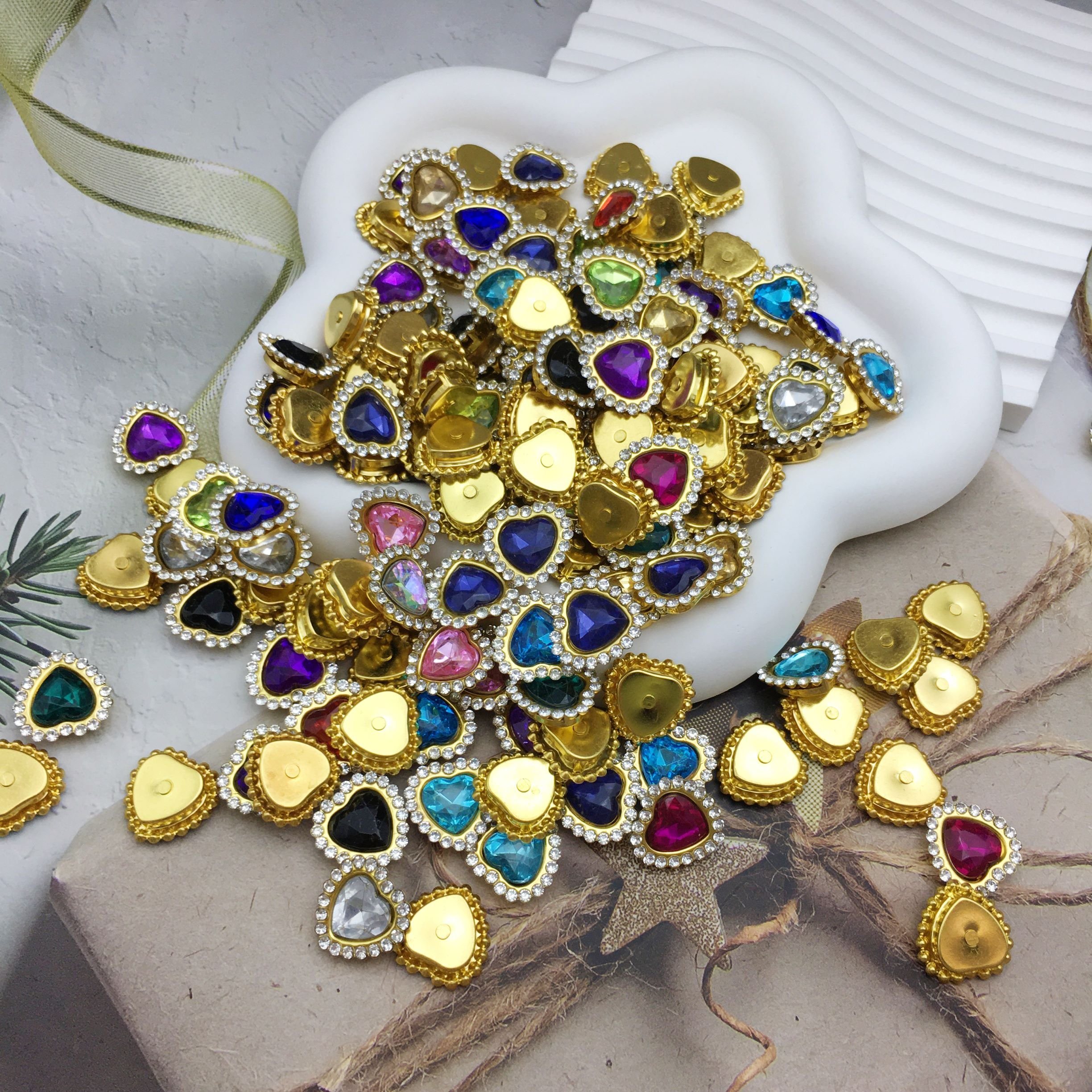 SINRONG Wholesale of irregular shaped rhinestones Double layered crystal claw drill Flat back suit glass acrylic rhinestone