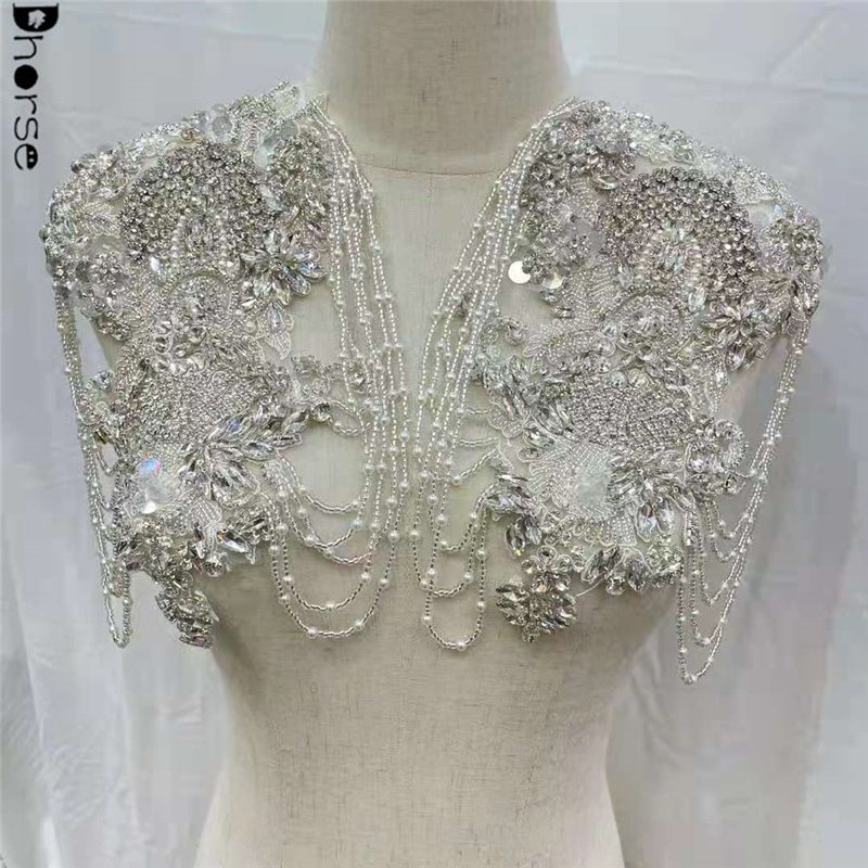 Custom DIY handwork luxury costume bodice rhinestone applique