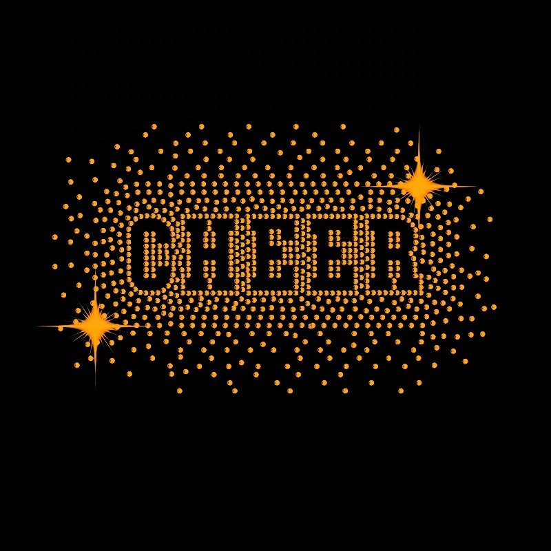 New Various Color CHEER SCATTER CHEERLEADING Hotfix Rhinestone Cheer Heat Transfers Iron On Motif Design for Garments