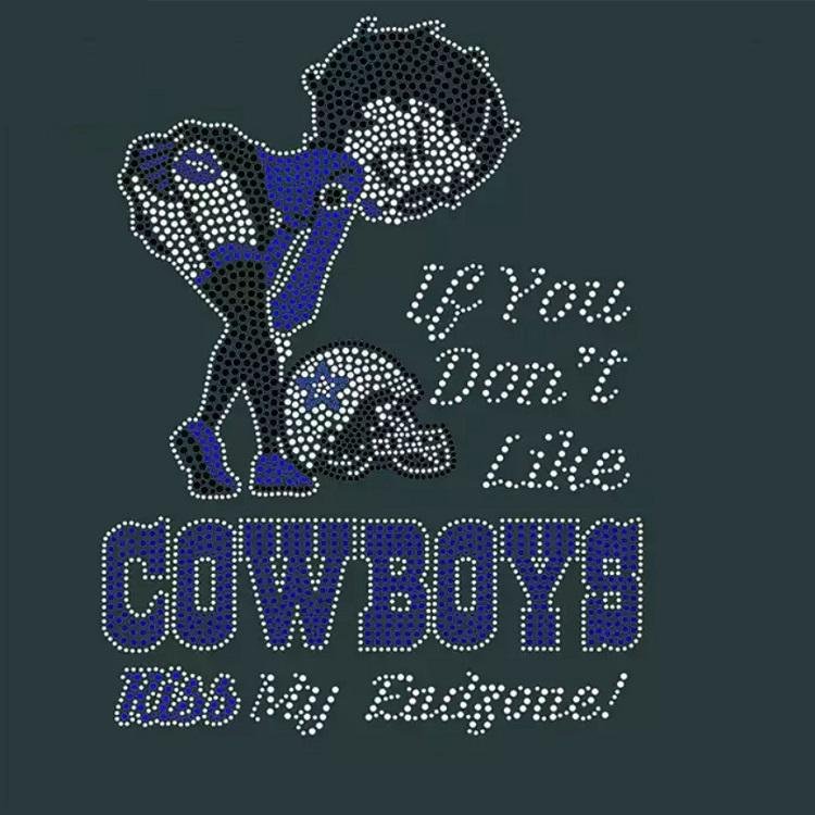 Dallas Custom nfl Rhinestone Transfers Hotfix Cowboys Sport Team Football Motif Crystal Rhinestone Iron On Patch Wholesale