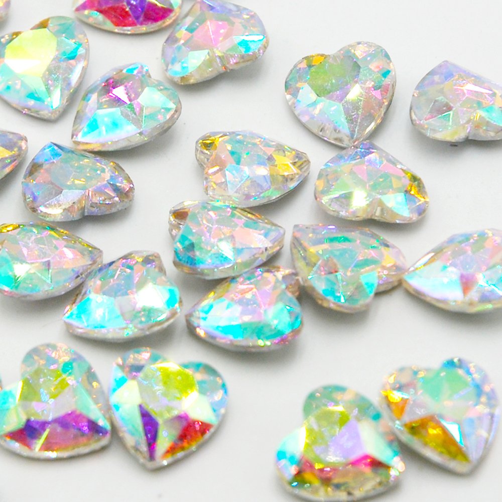 Stone Strass Heart Colorful Pointback Glass Rhinestone Brilliant Crystal 6mm-27mm Heart Shape Rhinestones 8mm Dress Material