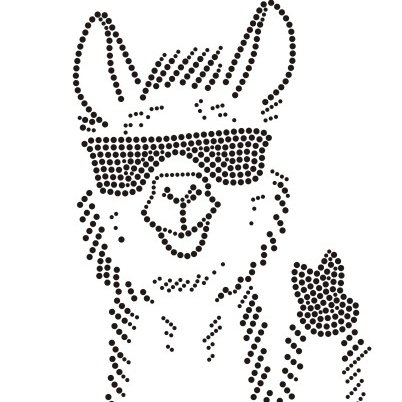 High quality LAMA NO DRAMA alpaca design with black stones heat transfer for Clothes