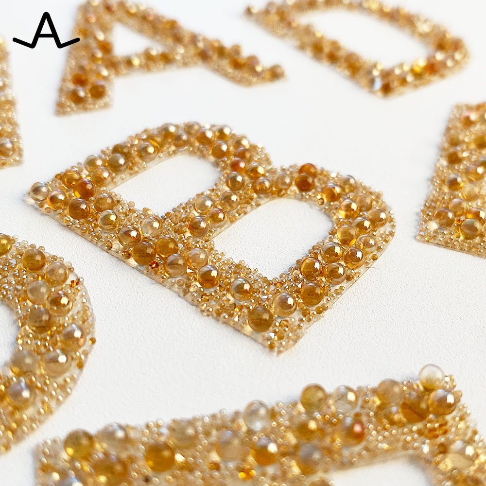 Crystal galuchat alphabet A-Z rhinestone hotfix transfer for garment shoes DIY