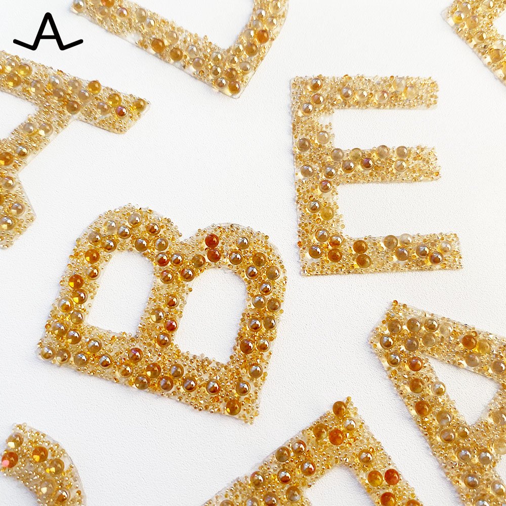Crystal galuchat alphabet A-Z rhinestone hotfix transfer for garment shoes DIY