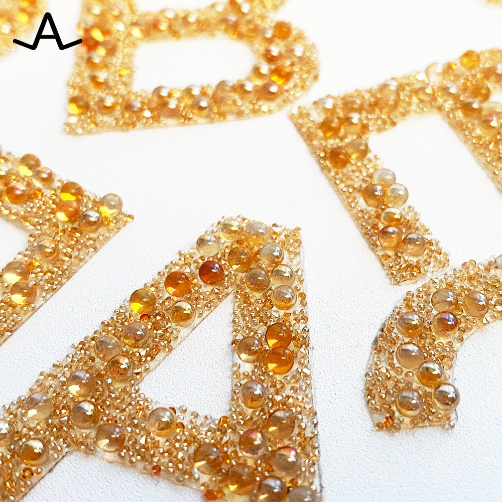 Crystal galuchat alphabet A-Z rhinestone hotfix transfer for garment shoes DIY