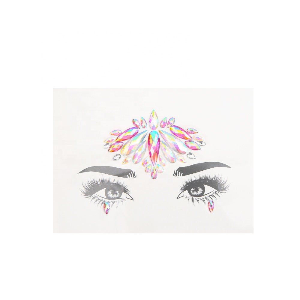 Rhinestone Eyeliner Face Jewelry Stickers Self Adhesive Custom Face Gem Tattoo Jewels for Festival