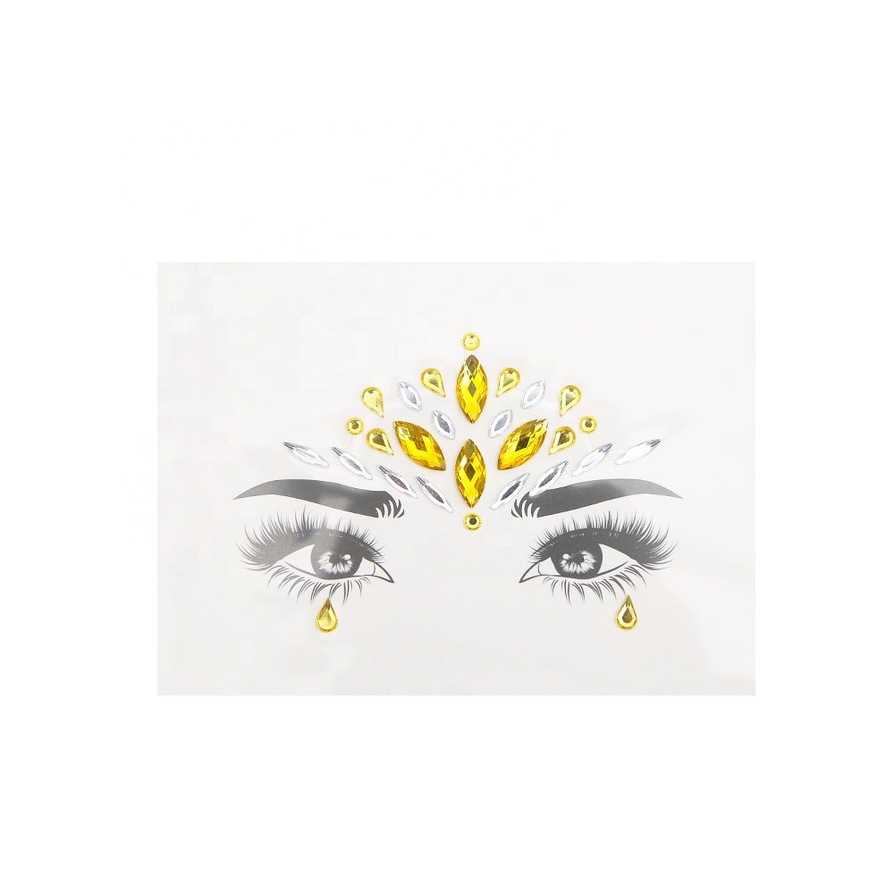 Rhinestone Eyeliner Face Jewelry Stickers Self Adhesive Custom Face Gem Tattoo Jewels for Festival