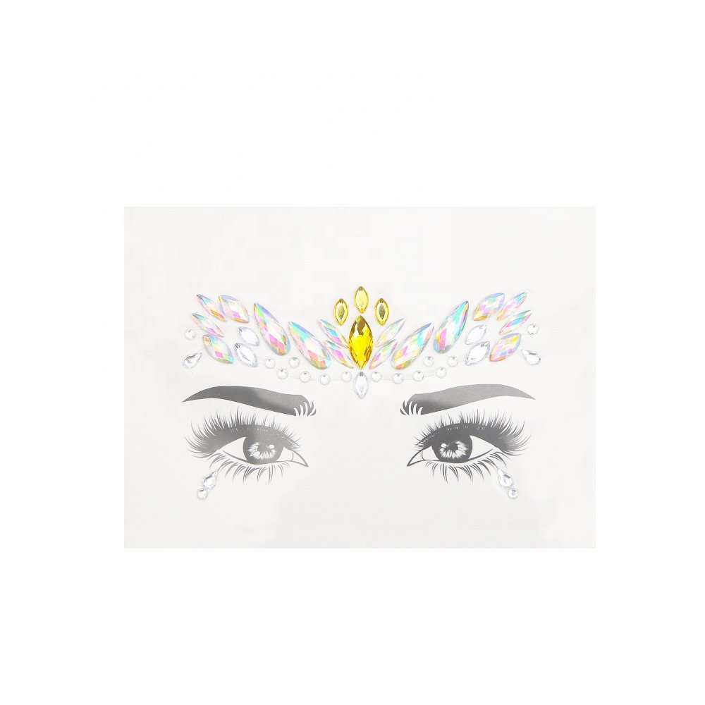 Rhinestone Eyeliner Face Jewelry Stickers Self Adhesive Custom Face Gem Tattoo Jewels for Festival