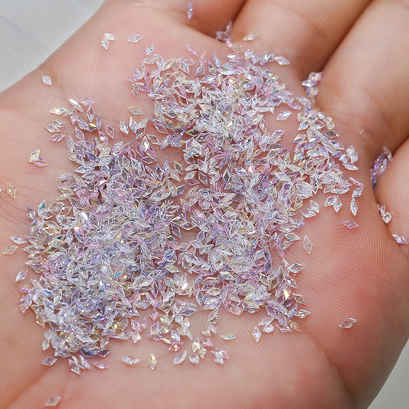 Popular Flat Back Rhombus Glass Nail Diamond Shiny Crystal Zircon Nail Charms Nail Art Rhinestone