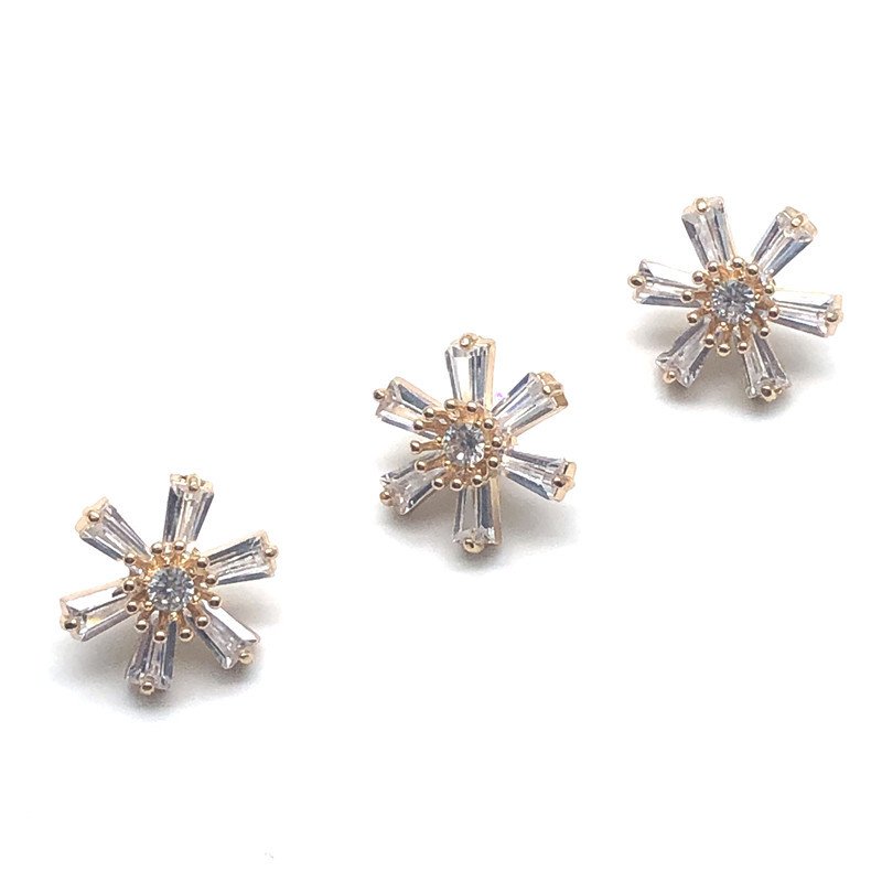 Fancy Rhinestones Decorative Sunflower Crystal Buttons Sewing On Fashion Zircon Button For Women Overcoat Alloy