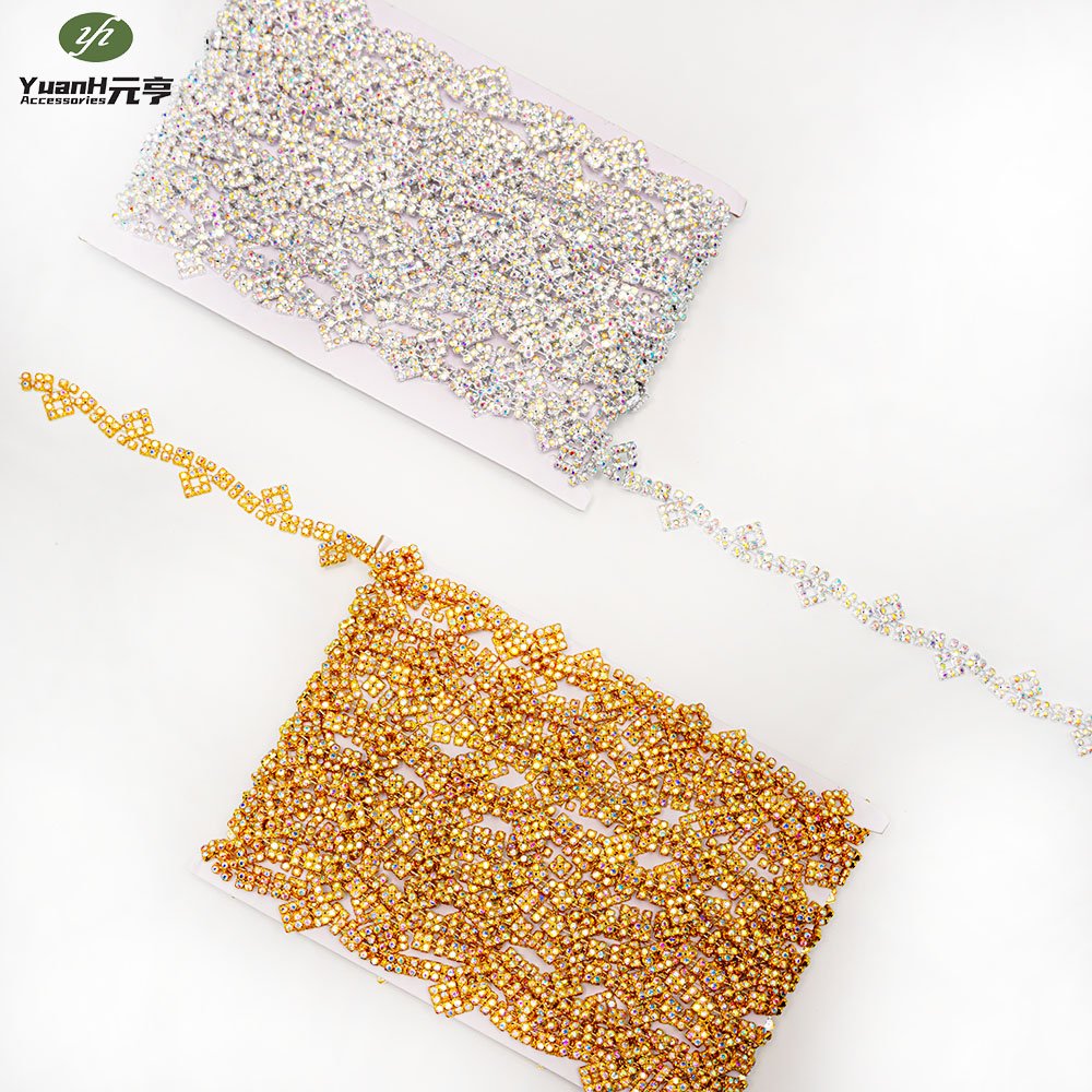 High quality 16mm silver acrylic plastictrim fashion rhinestone chain for DIY shoesbags garment accessorydecor