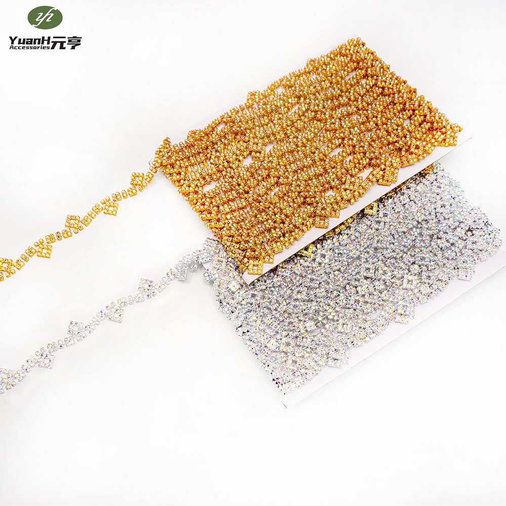 High quality 16mm silver acrylic plastictrim fashion rhinestone chain for DIY shoesbags garment accessorydecor
