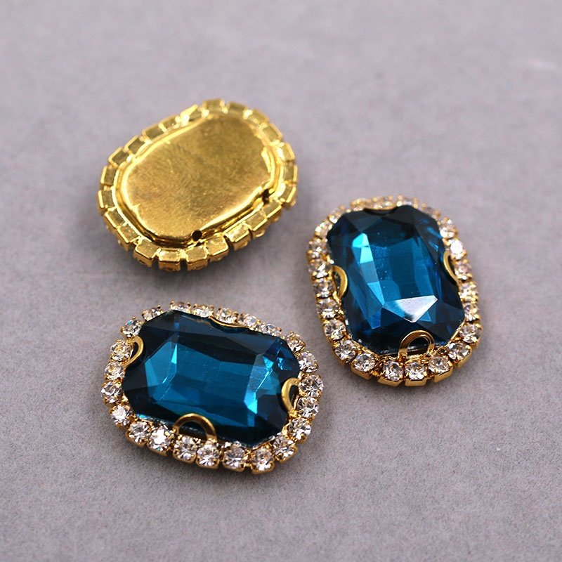 8*10mm/10*14mm Rectangle Shape Sew on Rhinestone With Silver Crystal Claw Setting