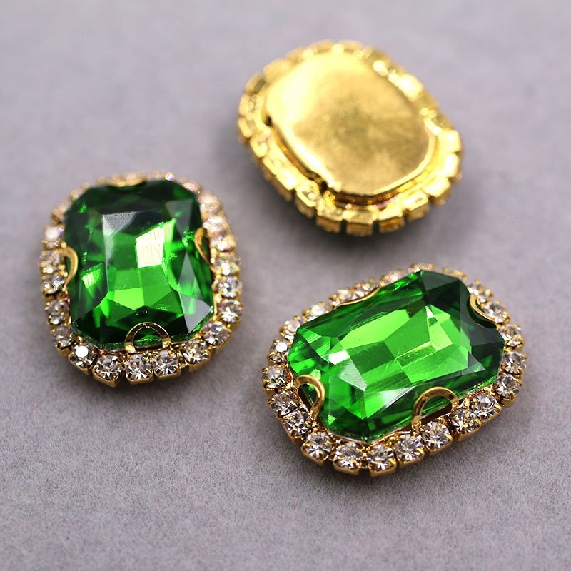8*10mm/10*14mm Rectangle Shape Sew on Rhinestone With Silver Crystal Claw Setting
