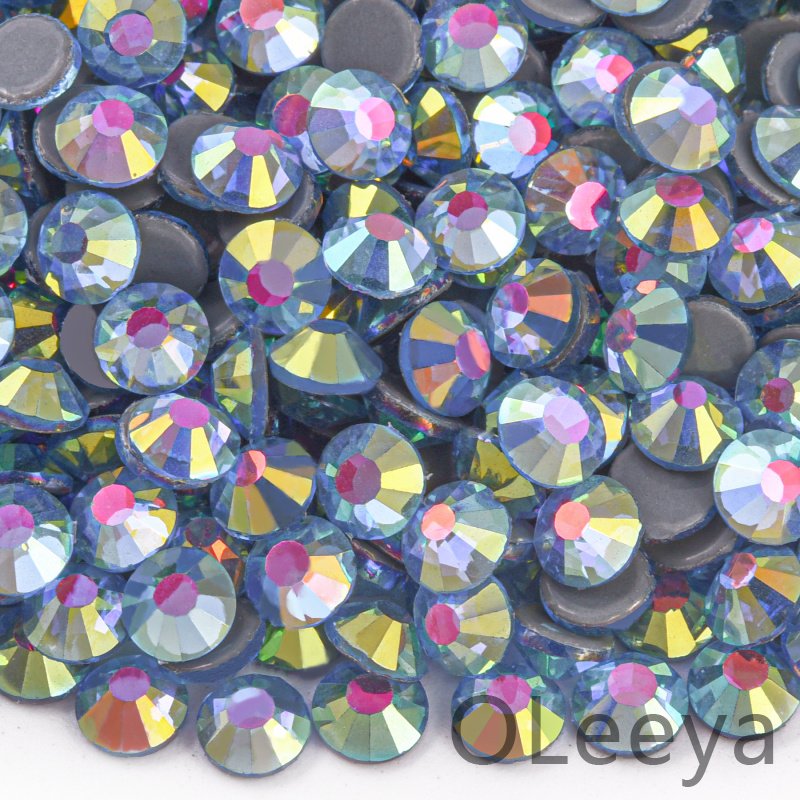 Oleeya Wholesale Gemstone Transfer Designs Sparkle Magic Crystal High Quality Glass Hotfix Rhinestone For Bows Accessories
