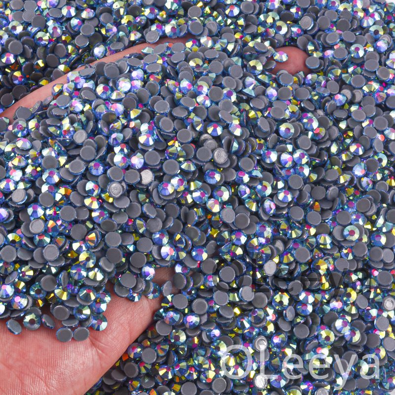 Oleeya Wholesale Gemstone Transfer Designs Sparkle Magic Crystal High Quality Glass Hotfix Rhinestone For Bows Accessories