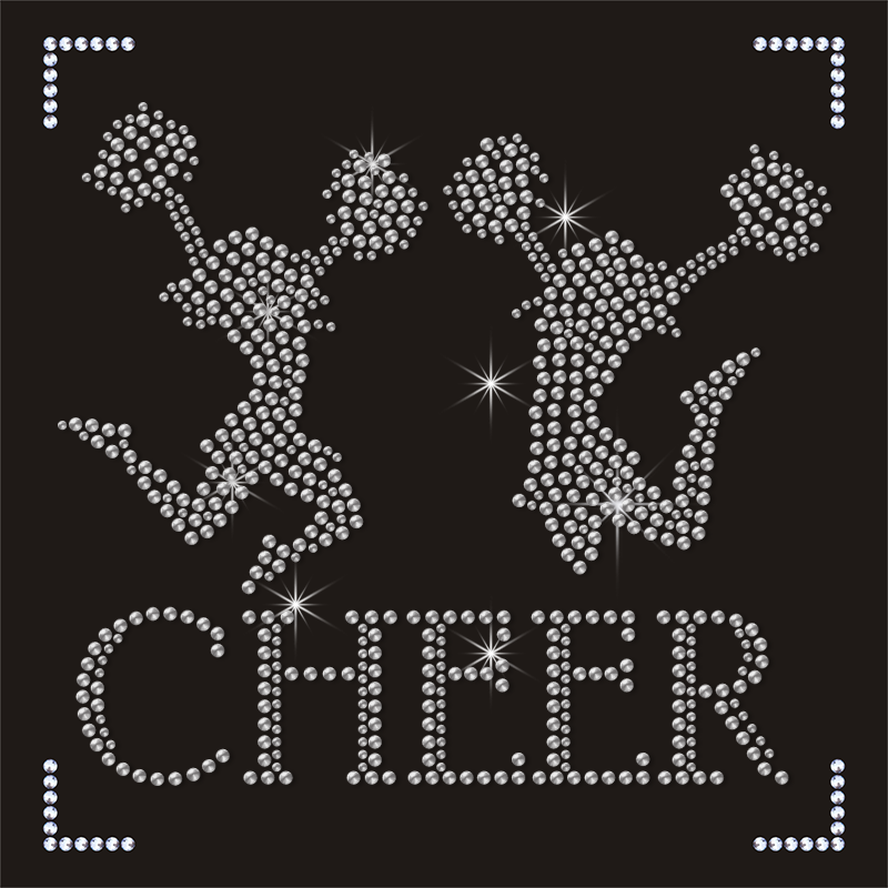 Wholesale Custom Chiefs Cheer Bow Rhinestone Transfer Iron-On Patches with Heat Transfer Ready to Press Customizable Designs