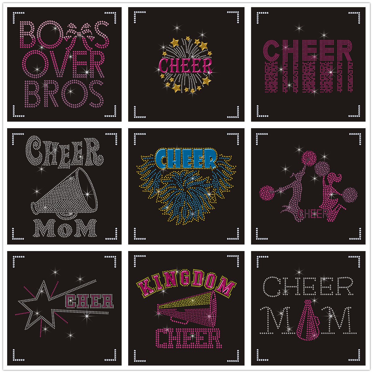 Wholesale Custom Chiefs Cheer Bow Rhinestone Transfer Iron-On Patches with Heat Transfer Ready to Press Customizable Designs