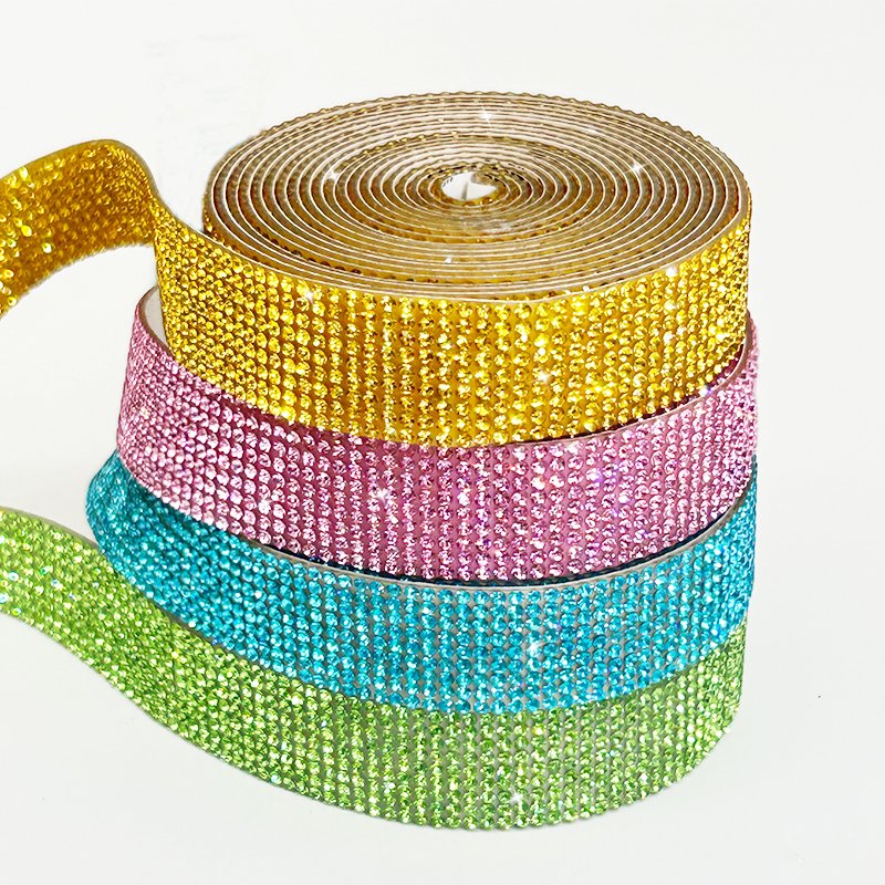 Hot Sale Self-Adhesive Crystal Rhinestone Ribbon Diamond Bling Ribbons Sticker for Arts Crafts Birthday Party DIY