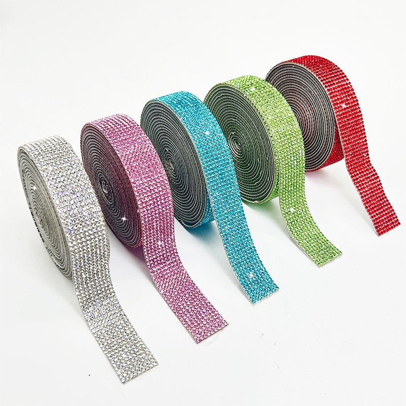 Hot Sale Self-Adhesive Crystal Rhinestone Ribbon Diamond Bling Ribbons Sticker for Arts Crafts Birthday Party DIY