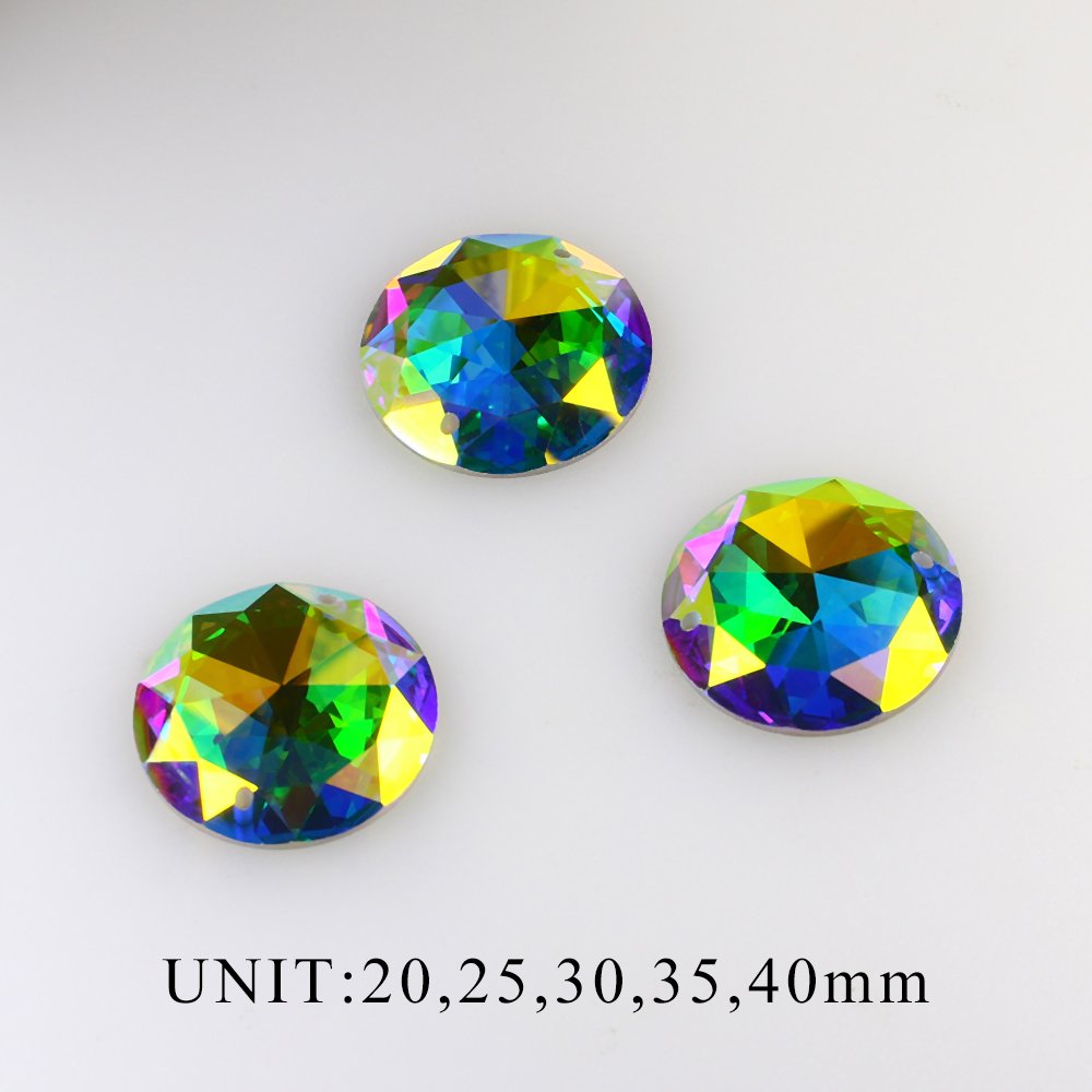 Dongzhou Flatback glass rhinestones round shape big size sew on glass stone wholesale lead-free glass for jewelry diy decoration