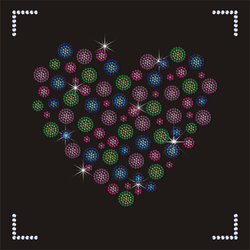 Custom Rhinestone Transfer Paper with Motif Designs and Heat Transfer iron-on backing stone