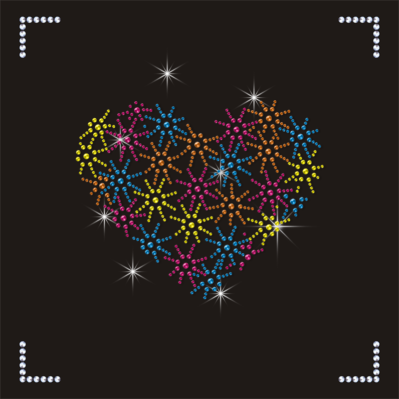 Custom Rhinestone Transfer Paper with Motif Designs and Heat Transfer iron-on backing stone