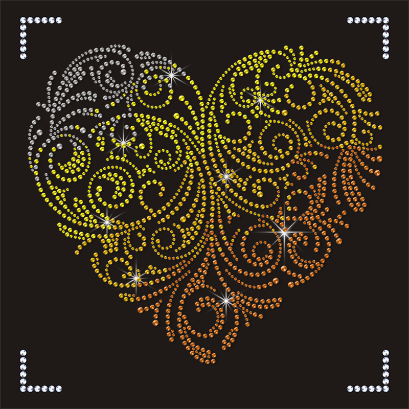 Custom Rhinestone Transfer Paper with Motif Designs and Heat Transfer iron-on backing stone