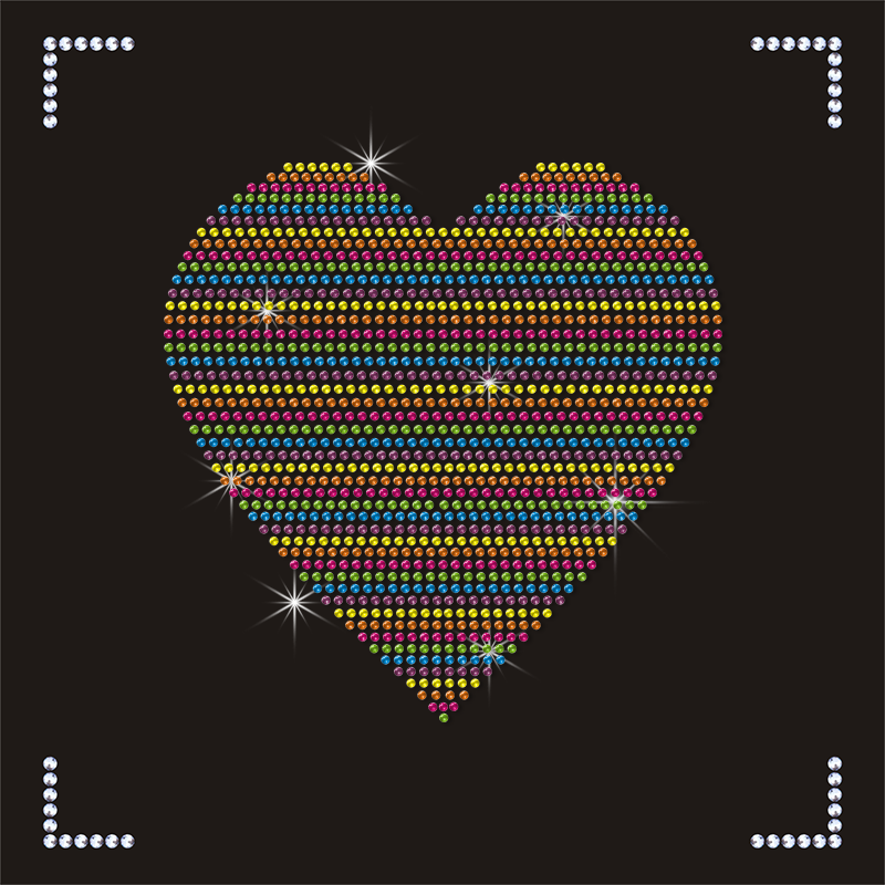 Custom Rhinestone Transfer Paper with Motif Designs and Heat Transfer iron-on backing stone