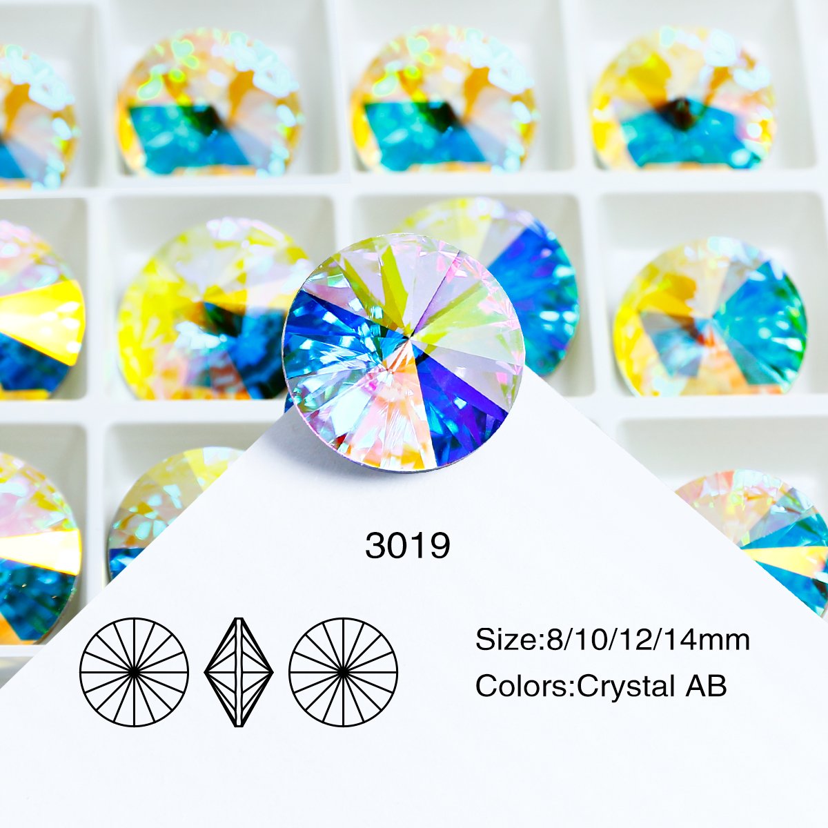 Junjiao Crystal Rivoli Glass rhinestones Point Back Fancy Stone wholesale lead-free AB Color crystal stone beads for Jewelry